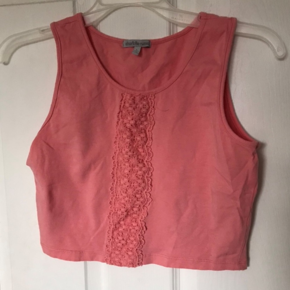 Coral charlotte russe crop top